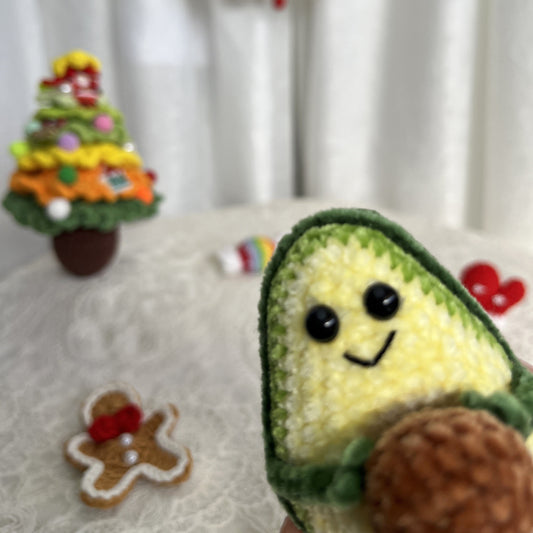 Avocado | Handmade Crochet Avocado Amigurumi doll Plushies Christmas Thanksgiving Birthday Gift Office Decor Gift for Family Girlfriend Kids Girl Friends Keychain