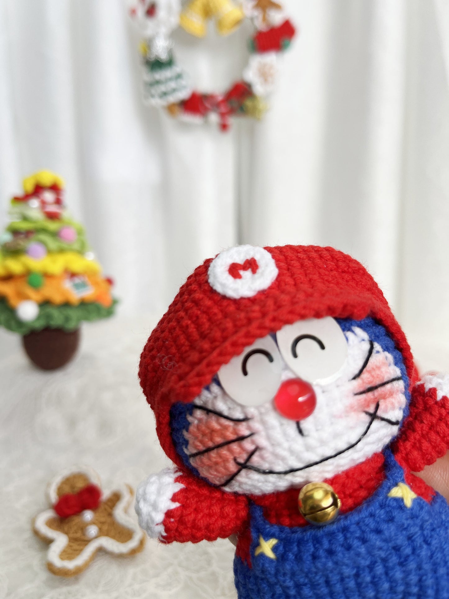 Doraemon | Handmade Crochet Doraemon Japanese Anime Amigurumi doll Plushies Christmas Thanksgiving Birthday Gift Office Decor Gift for Family Girlfriend Kids Girl Friends Keychain