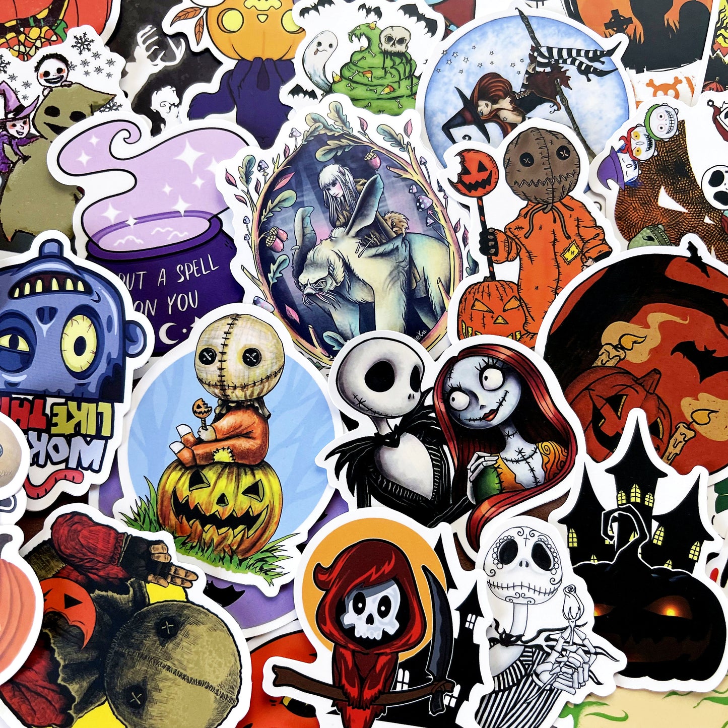 50 PCs Creepy Skull Halloween Ghost Spooky Stickers for Cars Bottles Decal Q13S