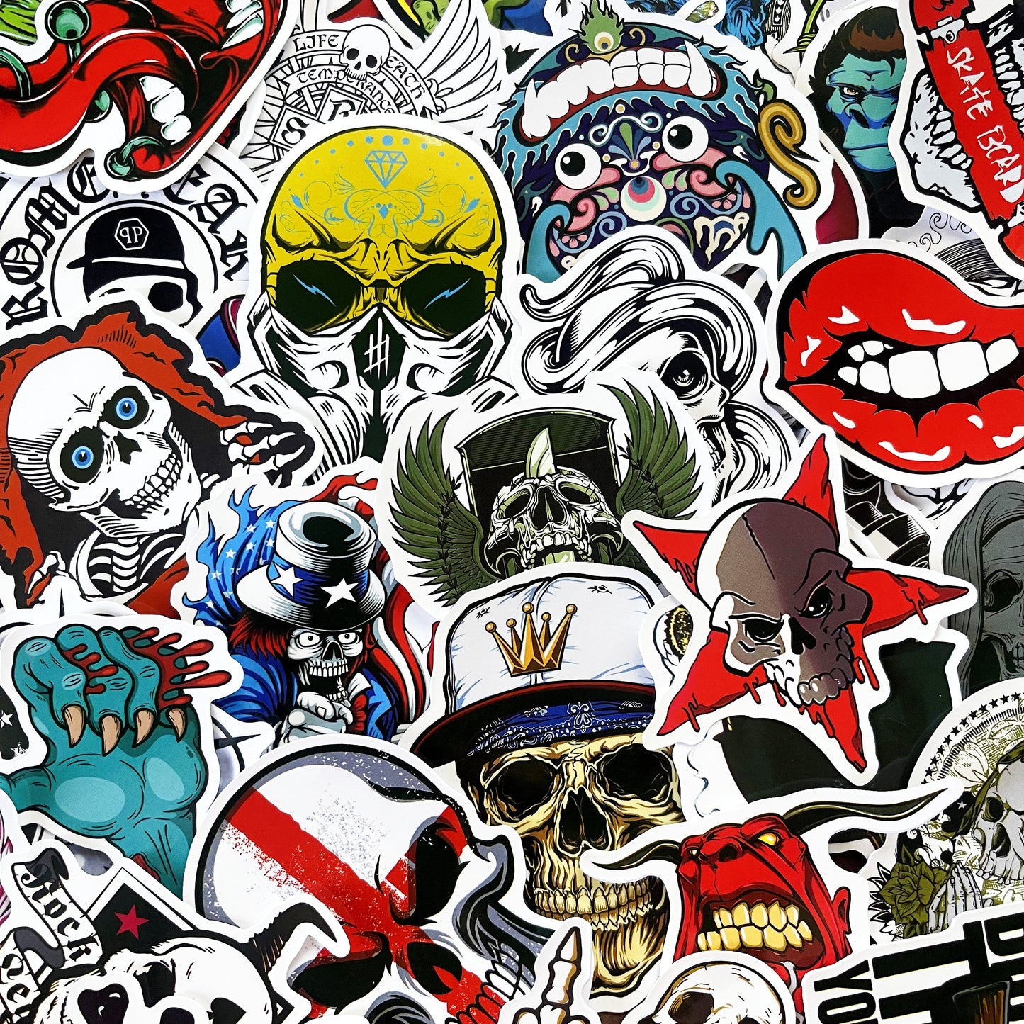 50 PCs Creepy Skull Halloween Ghost Spooky Stickers for Cars Bottles Decal Q15S