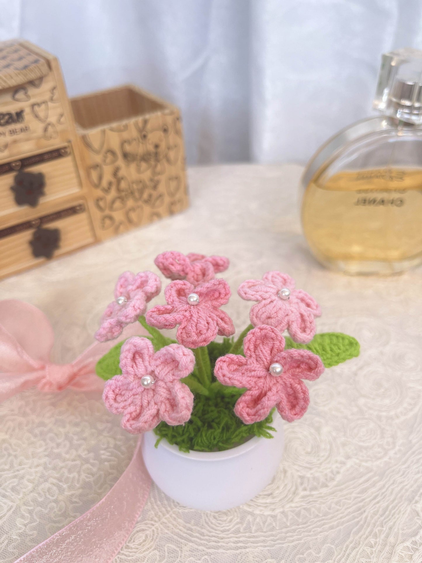 Forgot-Me-Not | Crochet Flowers Pot|Handmade Crochet Flower Gift|Christmas Thanksgiving Birthday Gift Desk Office Home Car Decor (Copy)