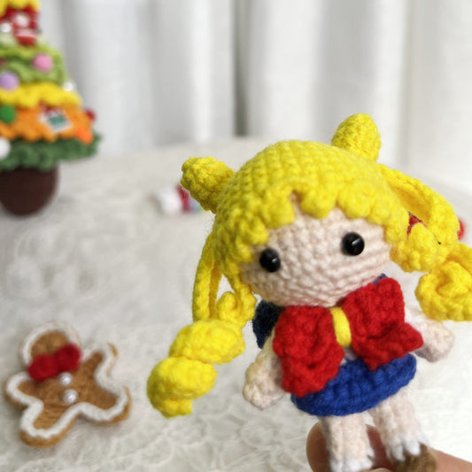 Sailor Moon | Handmade Crochet Sailor Moon Amigurumi doll Plushies Christmas Thanksgiving Birthday Gift Office Decor Gift for Family Girlfriend Kids Girl Friends Keychain