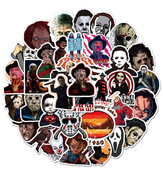 50 PCs Creepy Skull Halloween Ghost Spooky Stickers for Cars Bottles Decal Q02S