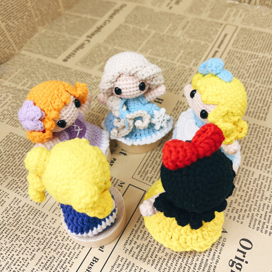 Handmade Crochet Disney Princess Plush Keychain Bag Charm Amigurumi Gift for Kid Girl Birthday Gift