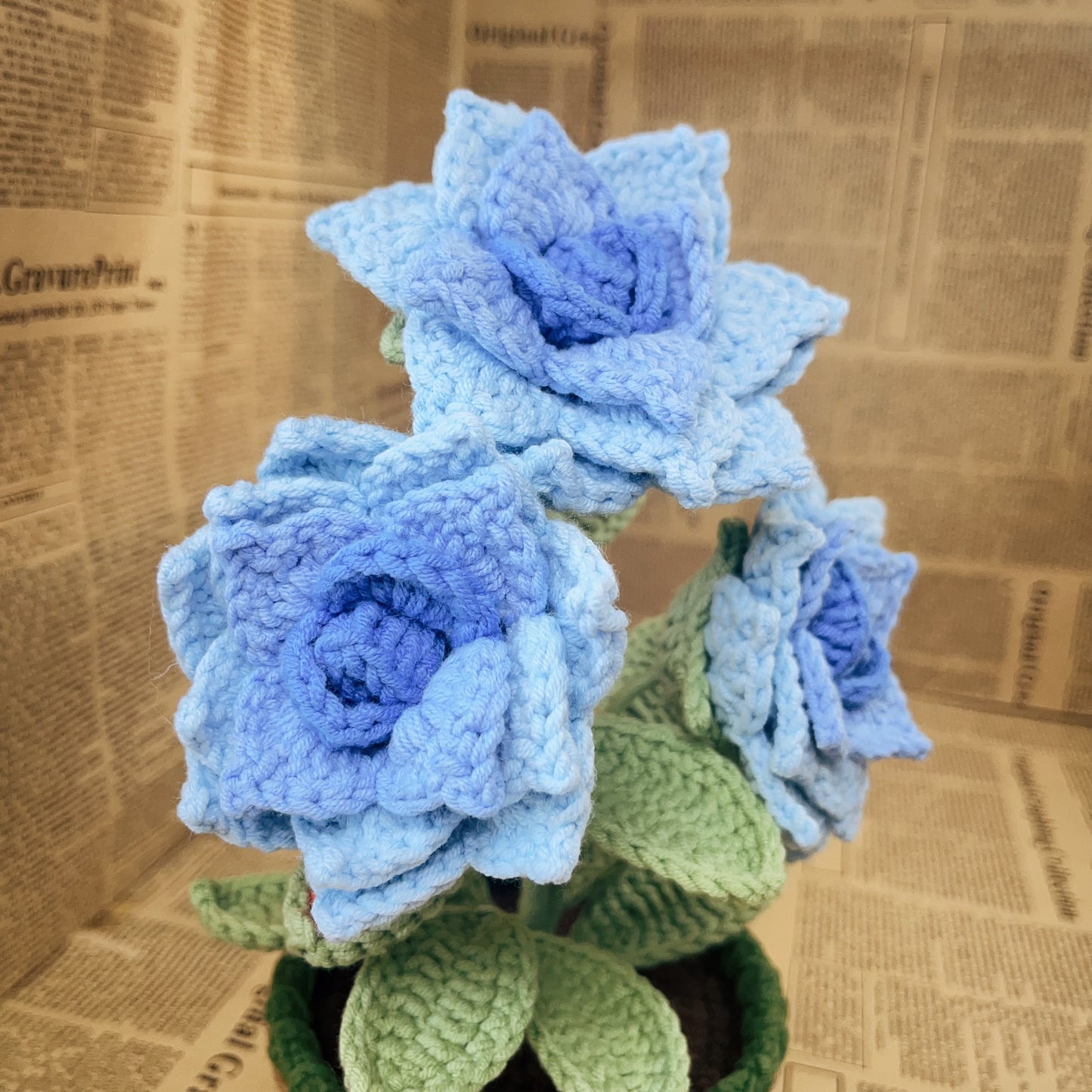 Handmade Crochet Flowers, Roses, Flower Pots, Flower Basket Gift for Friend Family Mother Birthday, Anniversay