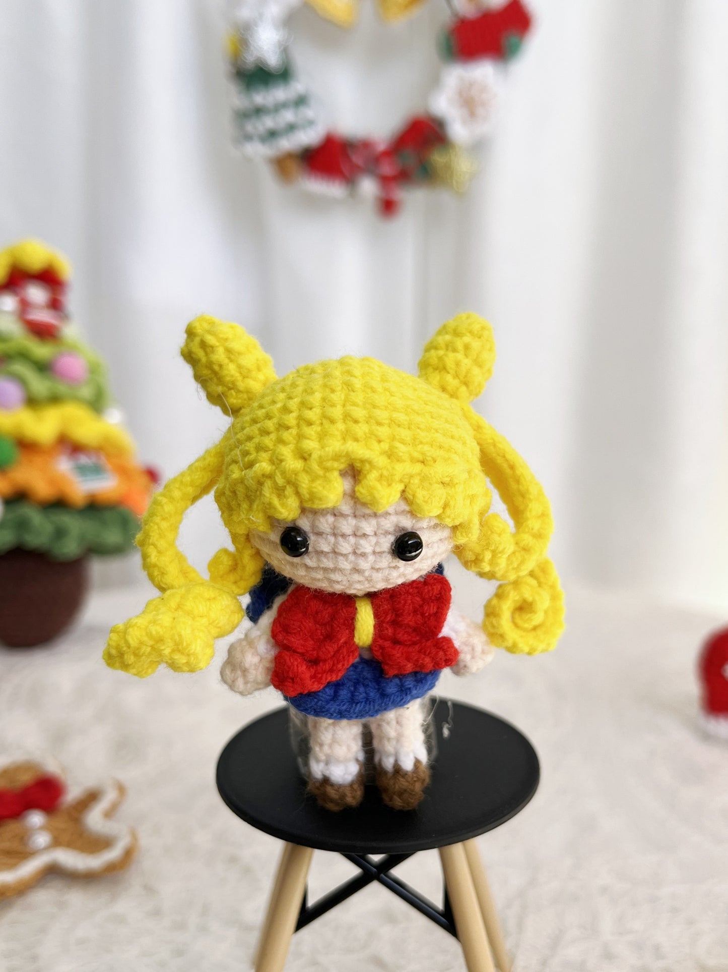 Sailor Moon | Handmade Crochet Sailor Moon Amigurumi doll Plushies Christmas Thanksgiving Birthday Gift Office Decor Gift for Family Girlfriend Kids Girl Friends Keychain