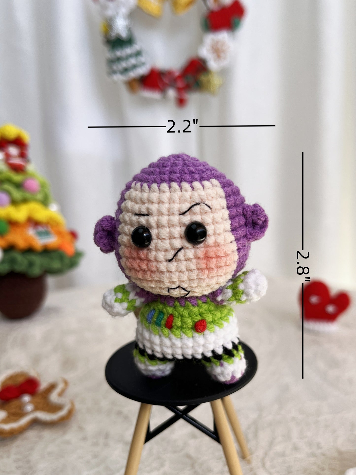 Alien | Buzz Lightyear | Handmade Crochet Toy Story Amigurumi doll Plushies Christmas Thanksgiving Birthday Gift Office Decor Gift for Family Girlfriend Kids Girl Friends Keychain（复制）