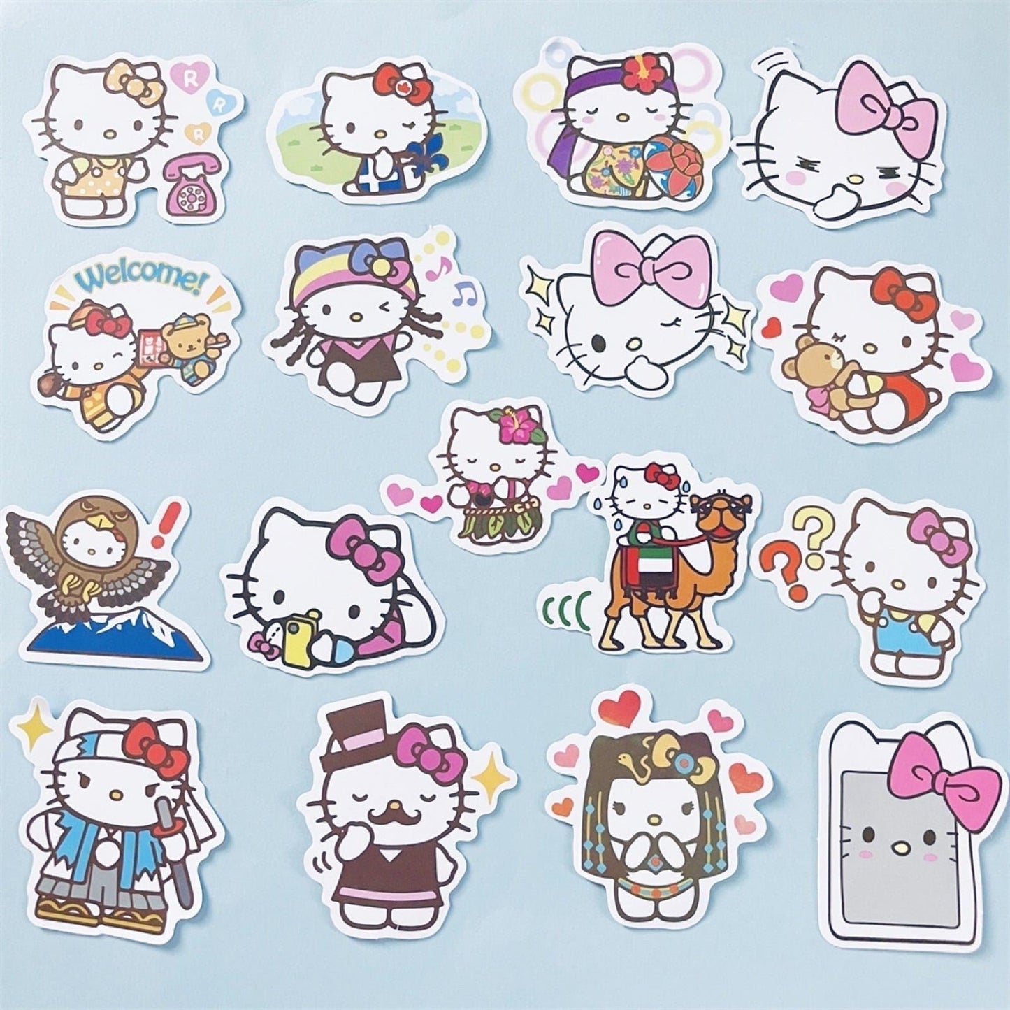 100 Pcs Hello Kitty Vinyl Waterproof Stickers for Laptop Cartoon Pink Girls A04L