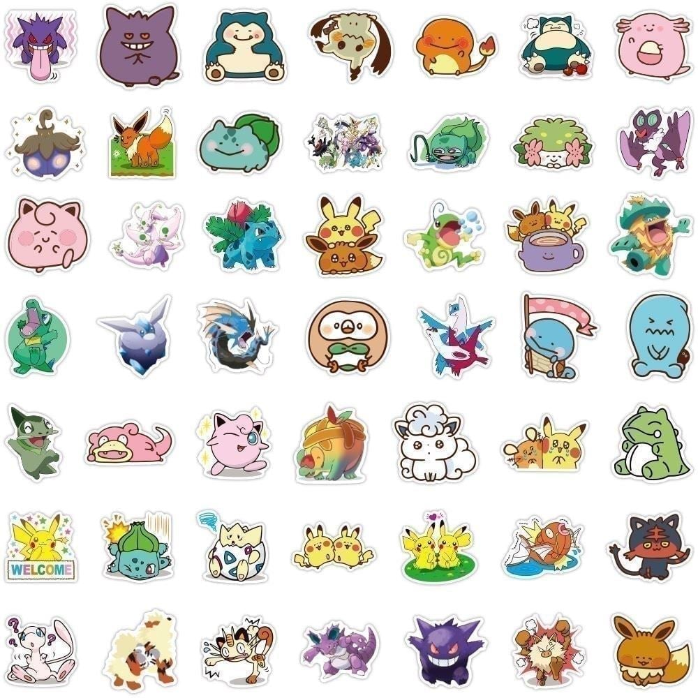 100 PCs Pokémon Pikachu Pocket Monsters Stickers Nintendo Games for Laptop A33L