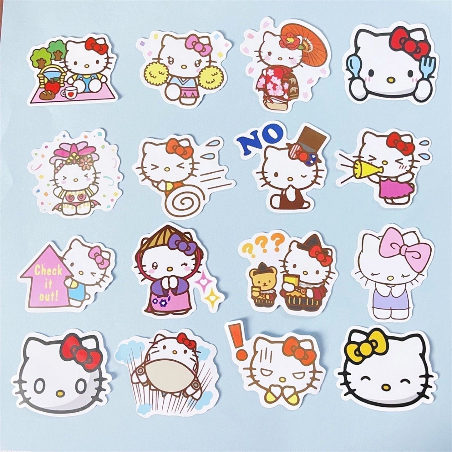 100 Pcs Hello Kitty Vinyl Waterproof Stickers for Laptop Cartoon Pink Girls A04L