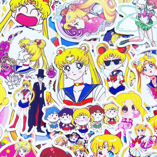 50 PCs Sailor Moon Princess Luna Anime Aesthetic Stickers for Bottles Girls A20S