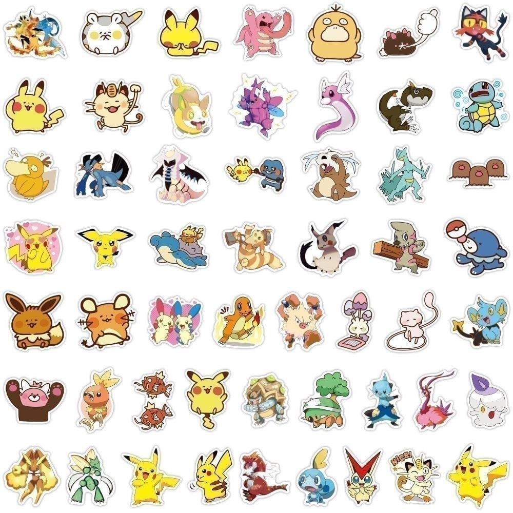 100 PCs Pokémon Pikachu Pocket Monsters Stickers Nintendo Games for Laptop A33L