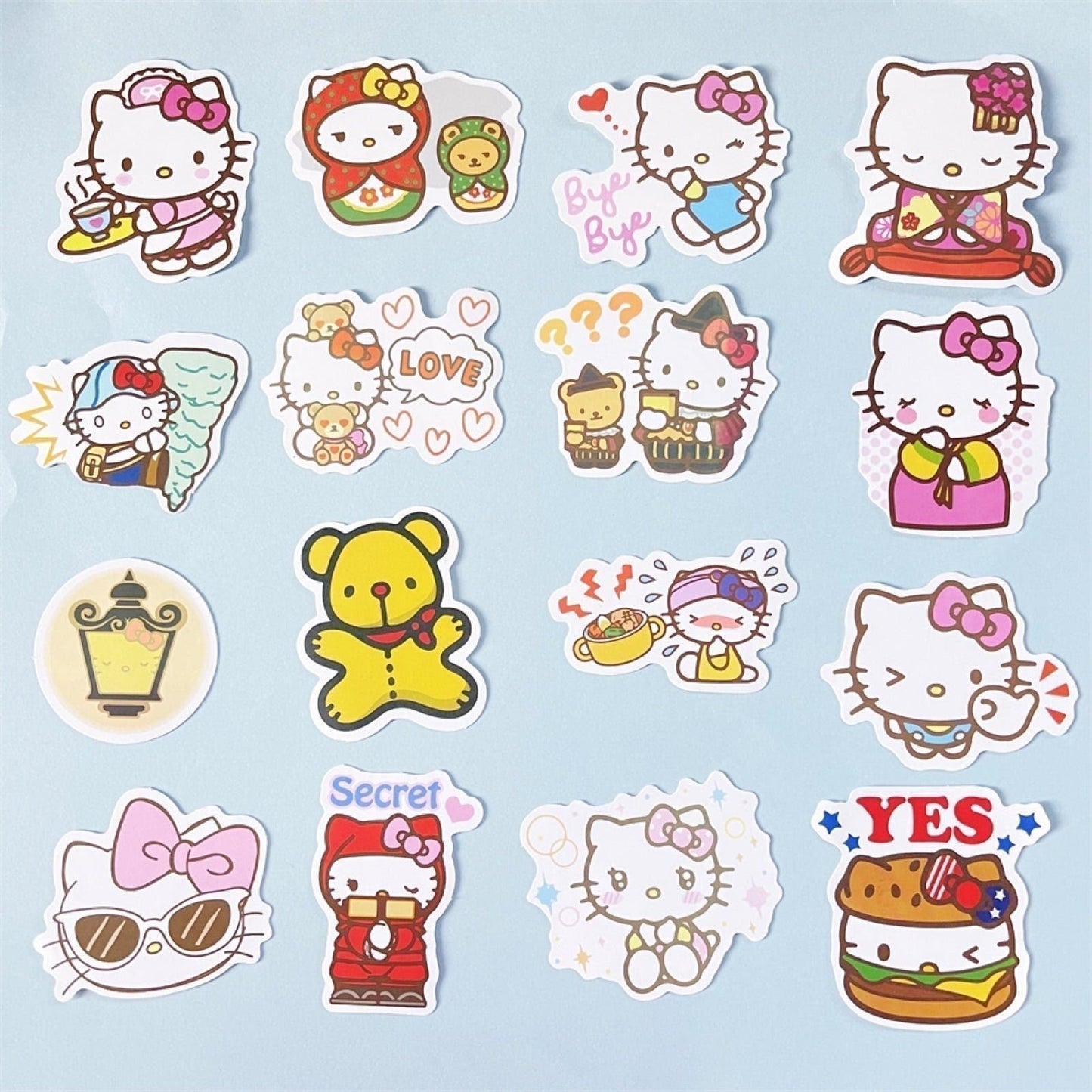 100 Pcs Hello Kitty Vinyl Waterproof Stickers for Laptop Cartoon Pink Girls A04L