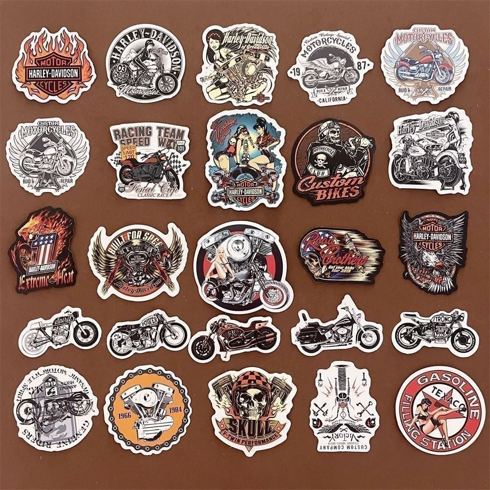 100 Pcs (prtl dupes) Harley-Davidson Motorcycle Vinyl Stickers for Laptop A01L