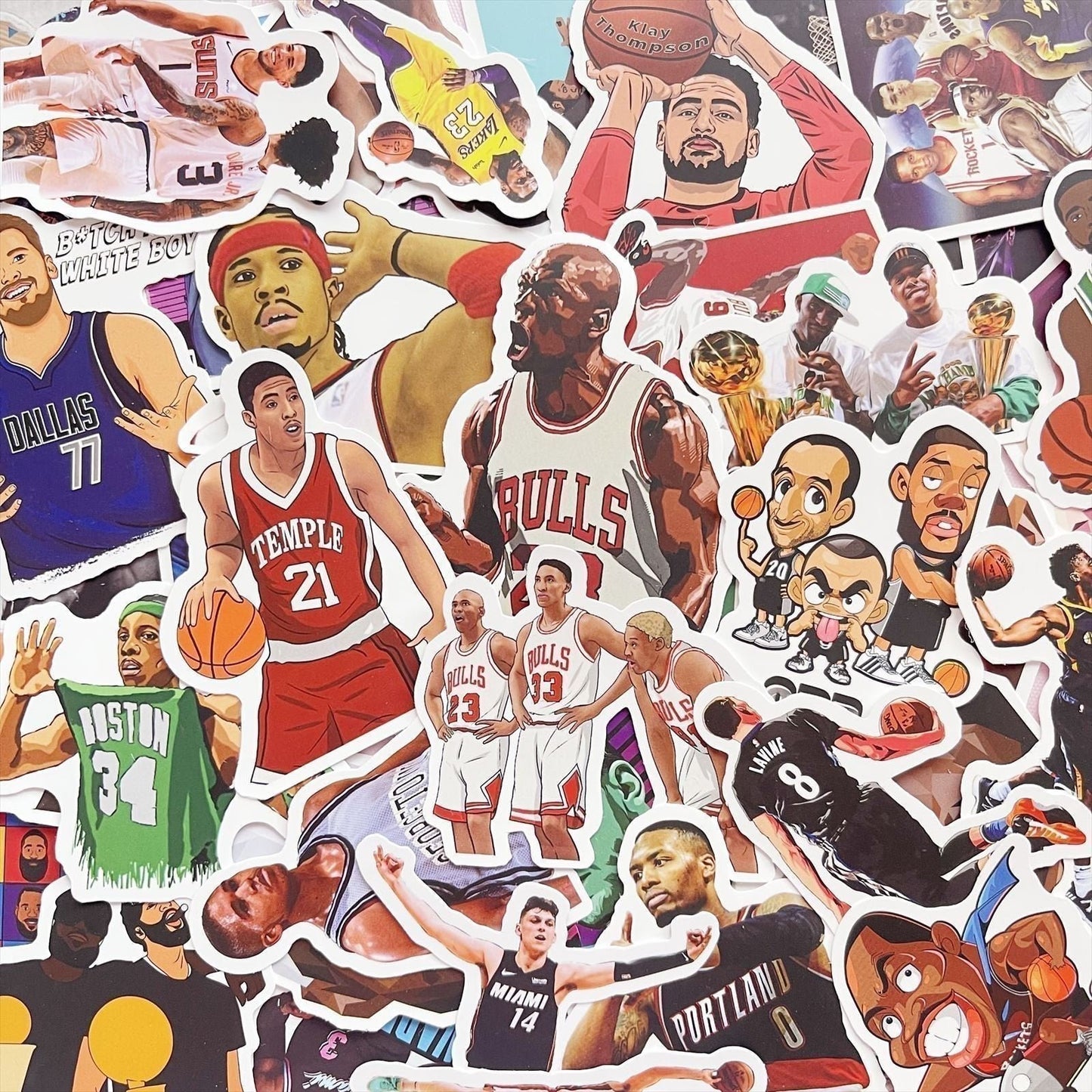 50 Pcs NBA Player MVP All Star Sticker for Bottle Laptop Teen Atheist Decal B17S