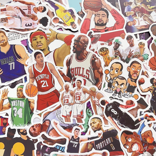 50 Pcs NBA Player MVP All Star Sticker for Bottle Laptop Teen Atheist Decal B17S