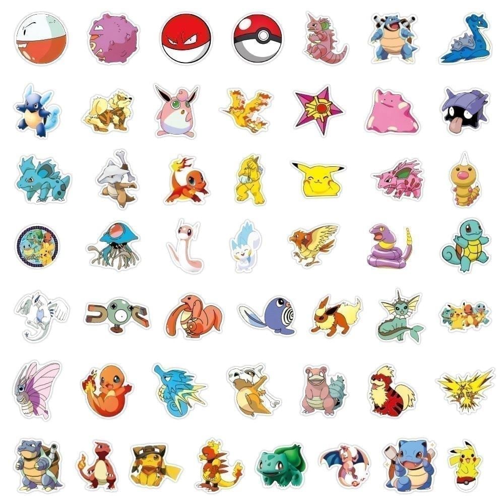 100 PCs Pokémon Pikachu Pocket Monsters Stickers Nintendo Games for Laptop A32L