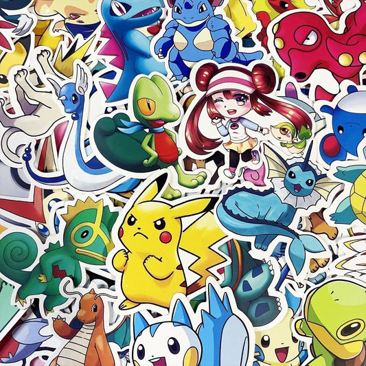 100 PCs Pokémon Pikachu Pocket Monsters Stickers Nintendo Games for Laptop A32L