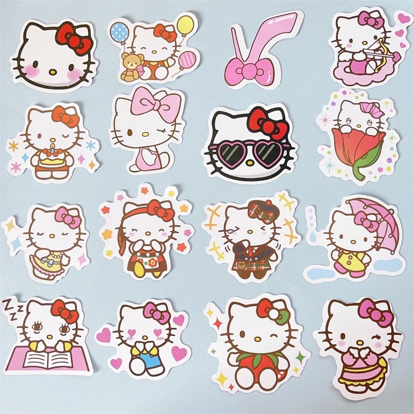 100 Pcs Hello Kitty Vinyl Waterproof Stickers for Laptop Cartoon Pink Girls A04L