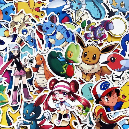 50 Pcs Pokémon Pikachu Pocket Monsters Stickers Nintendo Games for Laptop A12S