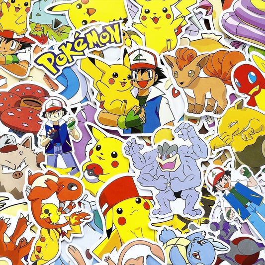 50 Pcs Pokémon Pikachu Pocket Monsters Stickers Nintendo Games for Laptop A13S