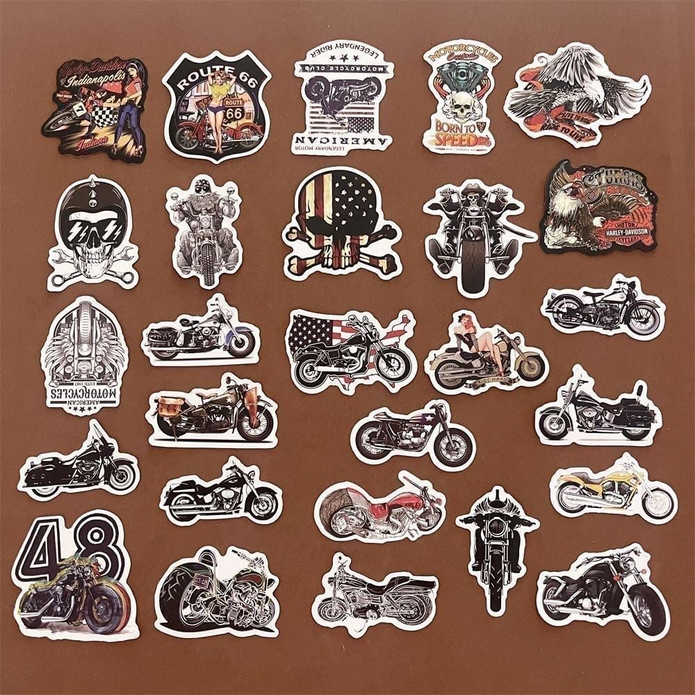 100 Pcs (prtl dupes) Harley-Davidson Motorcycle Vinyl Stickers for Laptop A01L