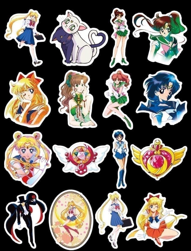 50 Pcs Sailor Moon Princess Luna Anime Aesthetic Stickers for Bottles Girls A19S