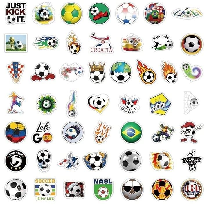 50 Pcs Soccer FIFA Sticker for Athlete Player Laptops Bottle Boyfriend Boy B15S