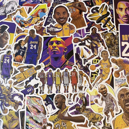 50 Pcs Kobe Bryant Memorial 24 NBA Basketball Player MVP Lakers Stickers B01S