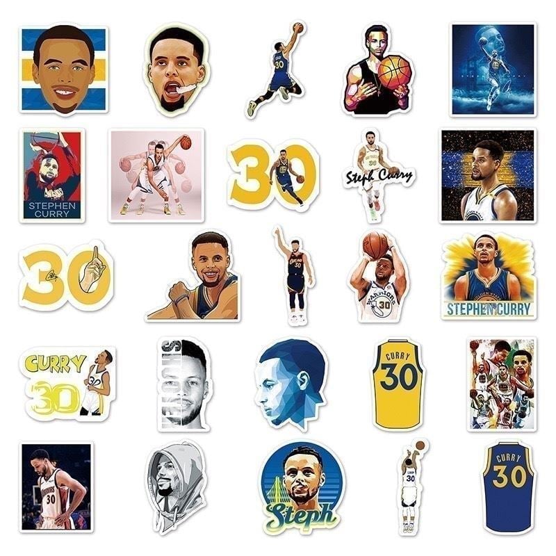 50 Pcs Stephen Curry All-Star NBA shooter MVP Golden State Warriors Sticker B03S