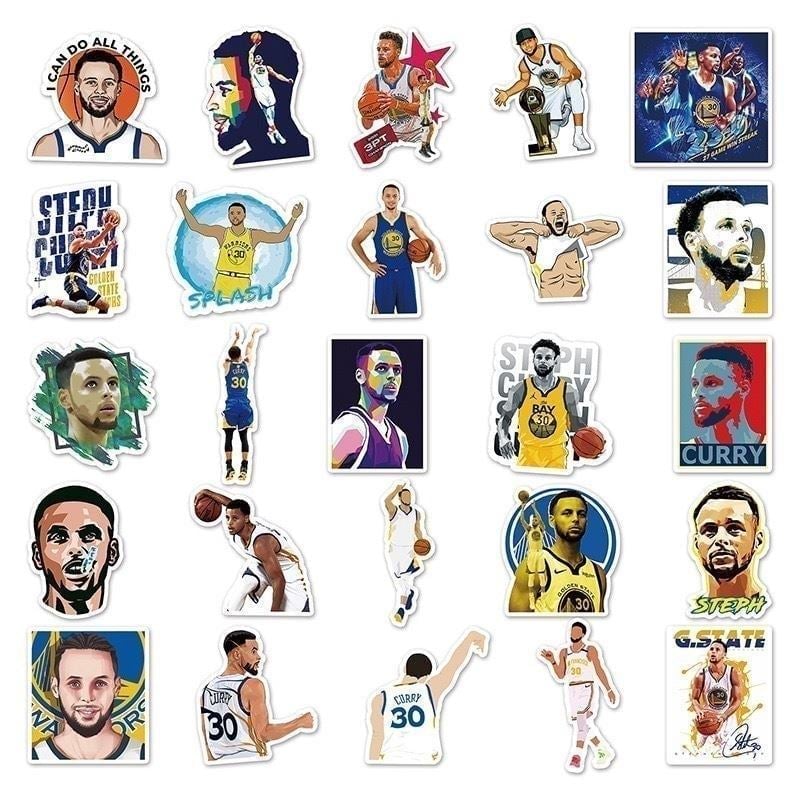 50 Pcs Stephen Curry All-Star NBA shooter MVP Golden State Warriors Sticker B03S