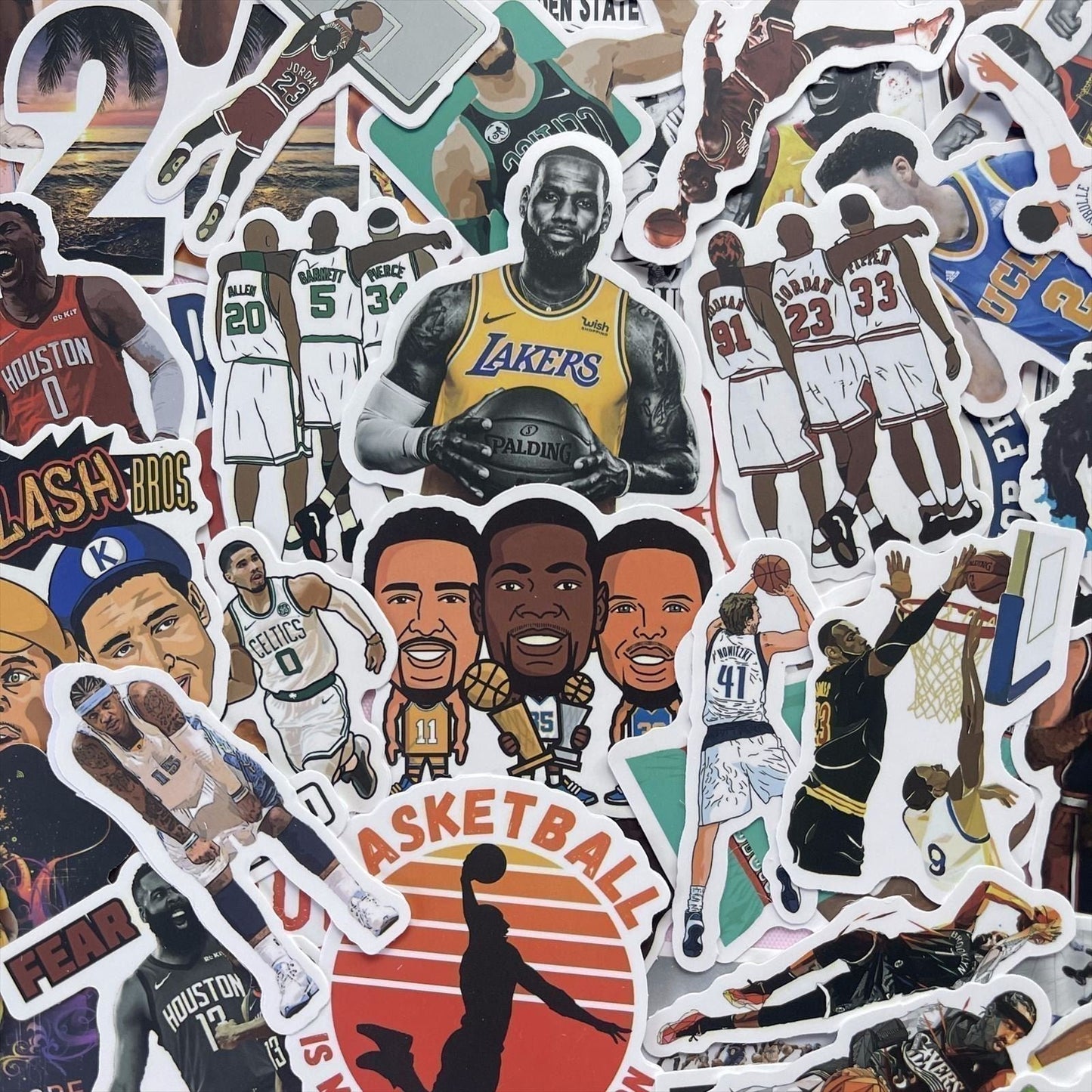 50 Pcs NBA Player MVP All Star Sticker for Bottle Laptop Teen Atheist Decal B16S