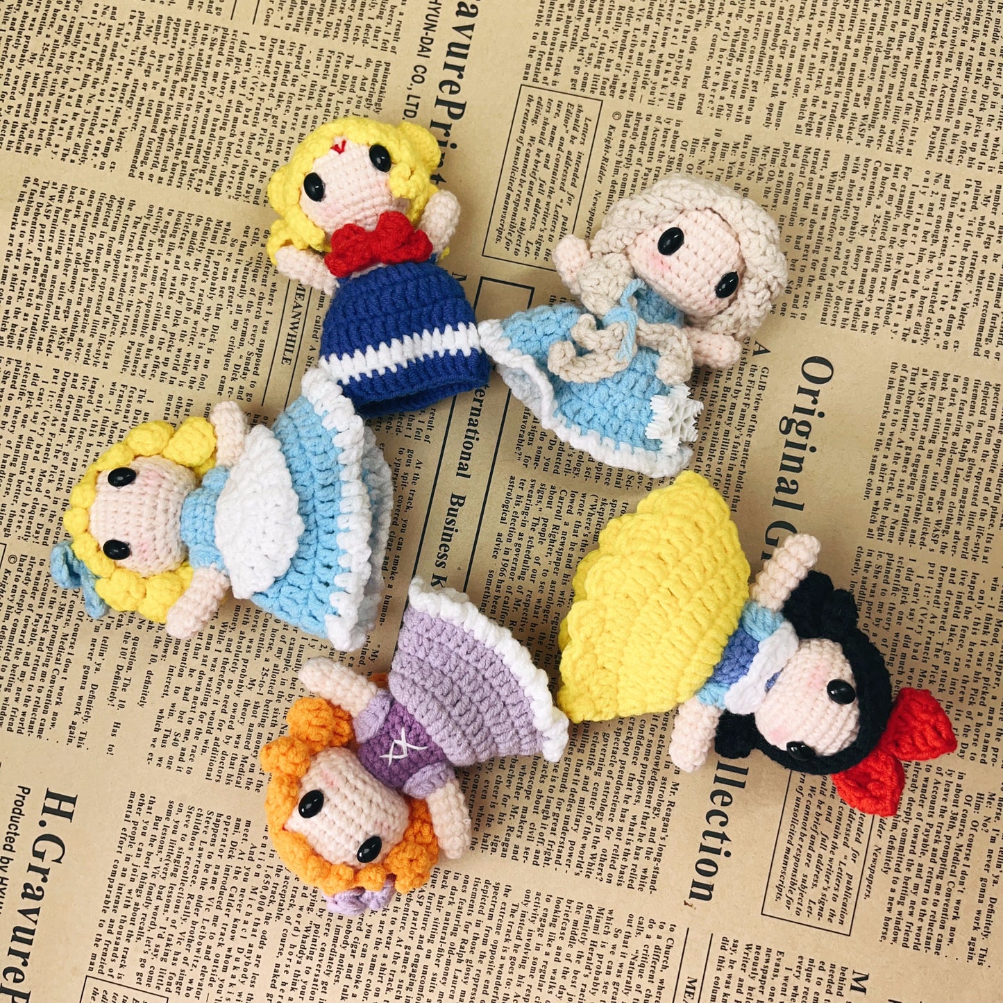 Handmade Crochet Disney Princess Plush Keychain Bag Charm Amigurumi Gift for Kid Girl Birthday Gift