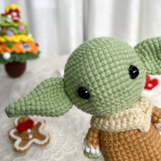 Yoda | Star Wars| Handmade Crochet Baby Yoda | Mandalorian | Darth Vader Amigurumi doll Plushies Christmas Thanksgiving Birthday Gift Office Decor Gift for Family Girlfriend Kids Girl Friends Keychain